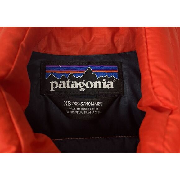 Patagonia Down Sweater Jacket Men's XS Orange Puffer Coat 84674 - Picture 3 of 8